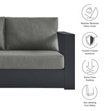 Aspen 3-Piece Outdoor Patio Powder-Coated Aluminum Sectional Sofa Set in Gray Charcoal