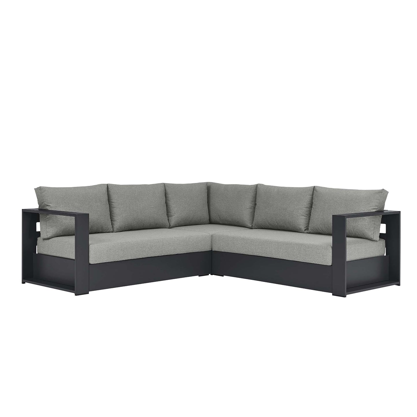 Tahoe 3-Piece Outdoor Patio Powder-Coated Aluminum Sectional Sofa Set by Furniture For America
