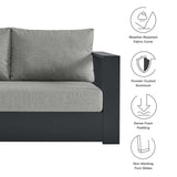 Aspen 3-Piece Outdoor Patio Powder-Coated Aluminum Sectional Sofa Set in Gray Gray
