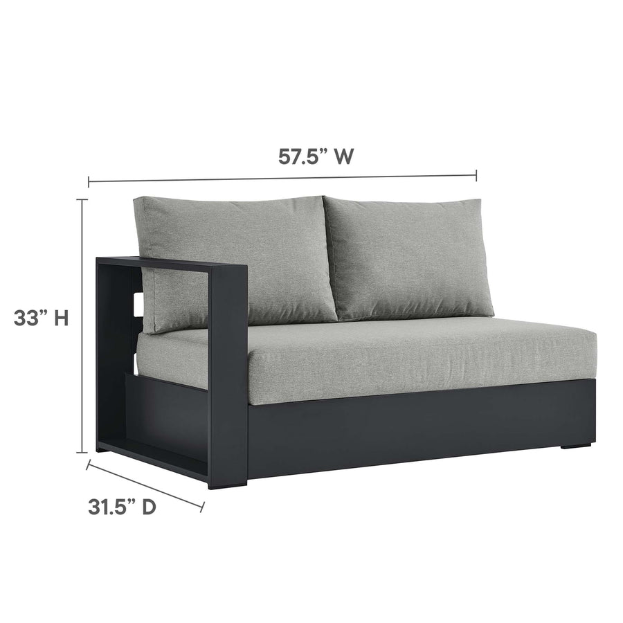 Aspen 3-Piece Outdoor Patio Powder-Coated Aluminum Sectional Sofa Set in Gray Gray
