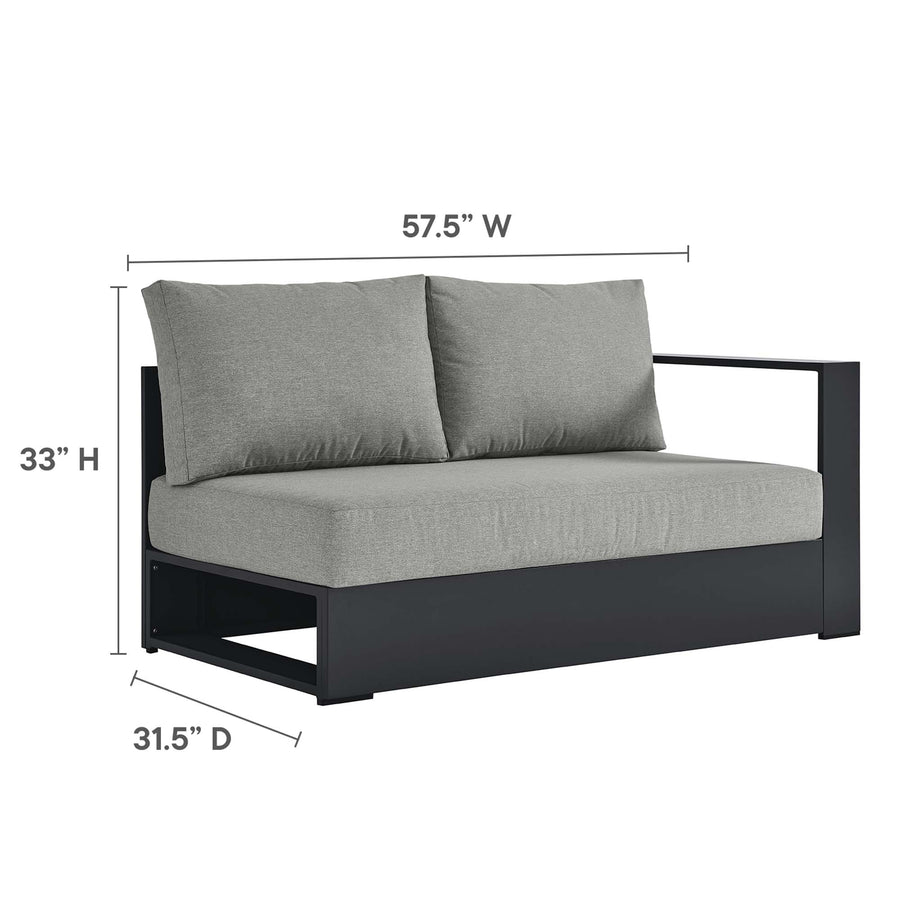Aspen 3-Piece Outdoor Patio Powder-Coated Aluminum Sectional Sofa Set in Gray Gray