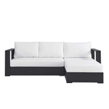 Aspen 2-Piece Outdoor Patio Powder-Coated Aluminum Right-Facing Chaise Sectional Sofa Set in Gray White