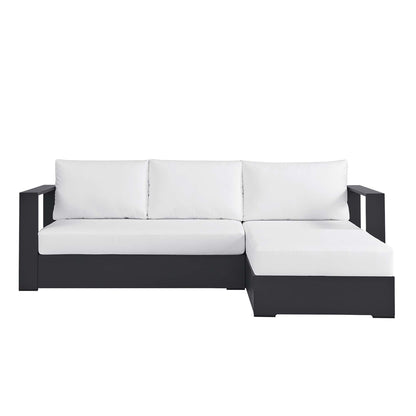 Tahoe 2-Piece Outdoor Patio Powder-Coated Aluminum Right-Facing Chaise Sectional Sofa Set by Furniture For America