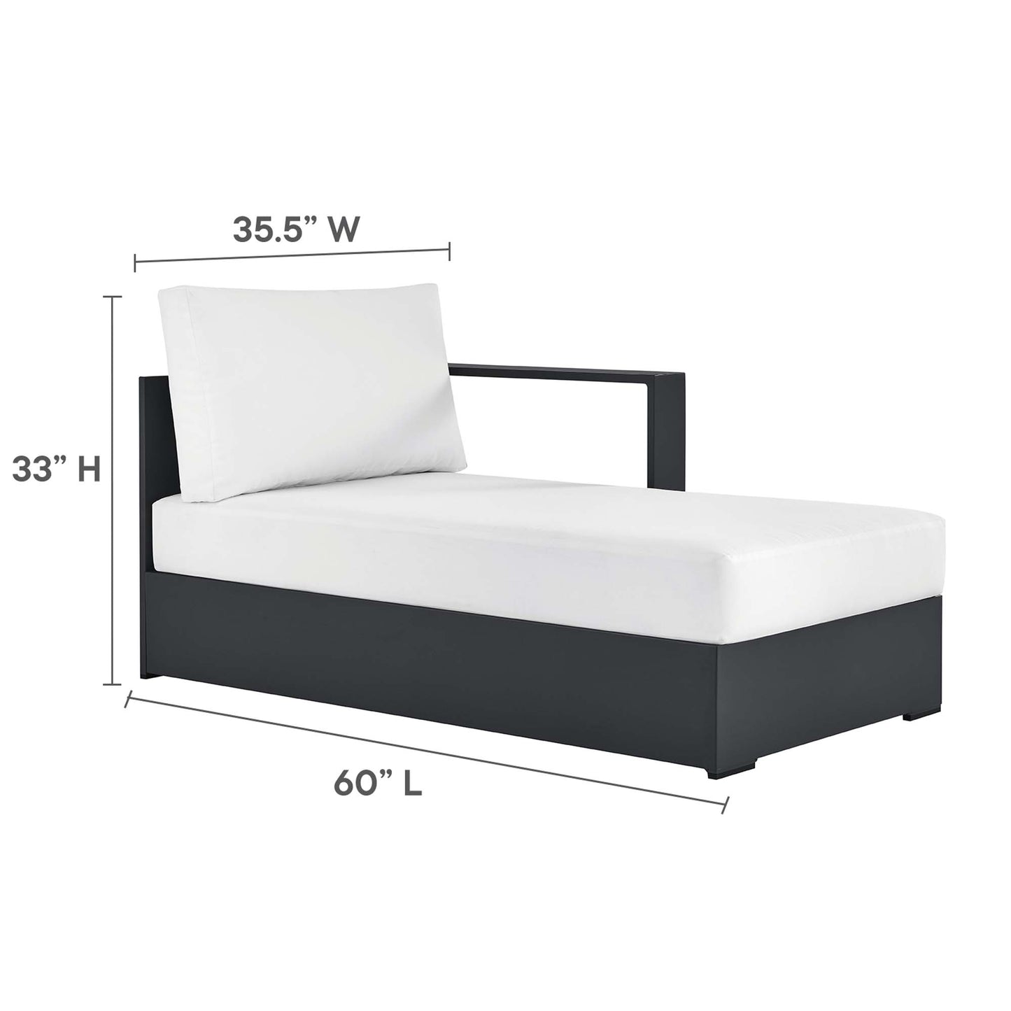 Tahoe 2-Piece Outdoor Patio Powder-Coated Aluminum Right-Facing Chaise Sectional Sofa Set by Furniture For America