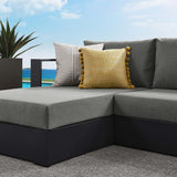 Aspen 2-Piece Outdoor Patio Powder-Coated Aluminum Left-Facing Chaise Sectional Sofa Set in Gray Charcoal