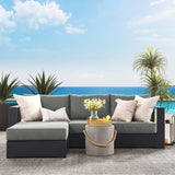 Aspen 2-Piece Outdoor Patio Powder-Coated Aluminum Left-Facing Chaise Sectional Sofa Set in Gray Charcoal