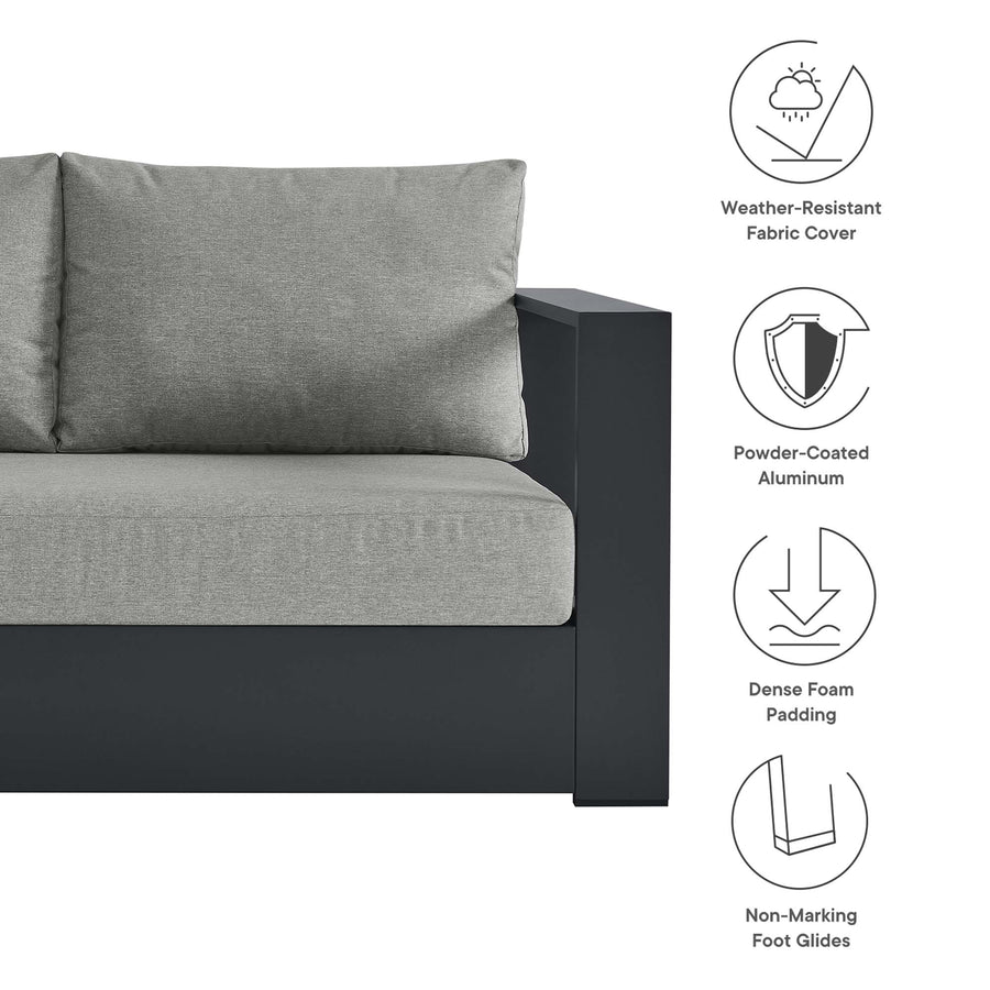 Aspen 2-Piece Outdoor Patio Powder-Coated Aluminum Left-Facing Chaise Sectional Sofa Set in Gray Gray