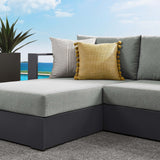 Aspen 2-Piece Outdoor Patio Powder-Coated Aluminum Left-Facing Chaise Sectional Sofa Set in Gray Gray