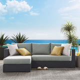 Aspen 2-Piece Outdoor Patio Powder-Coated Aluminum Left-Facing Chaise Sectional Sofa Set in Gray Gray