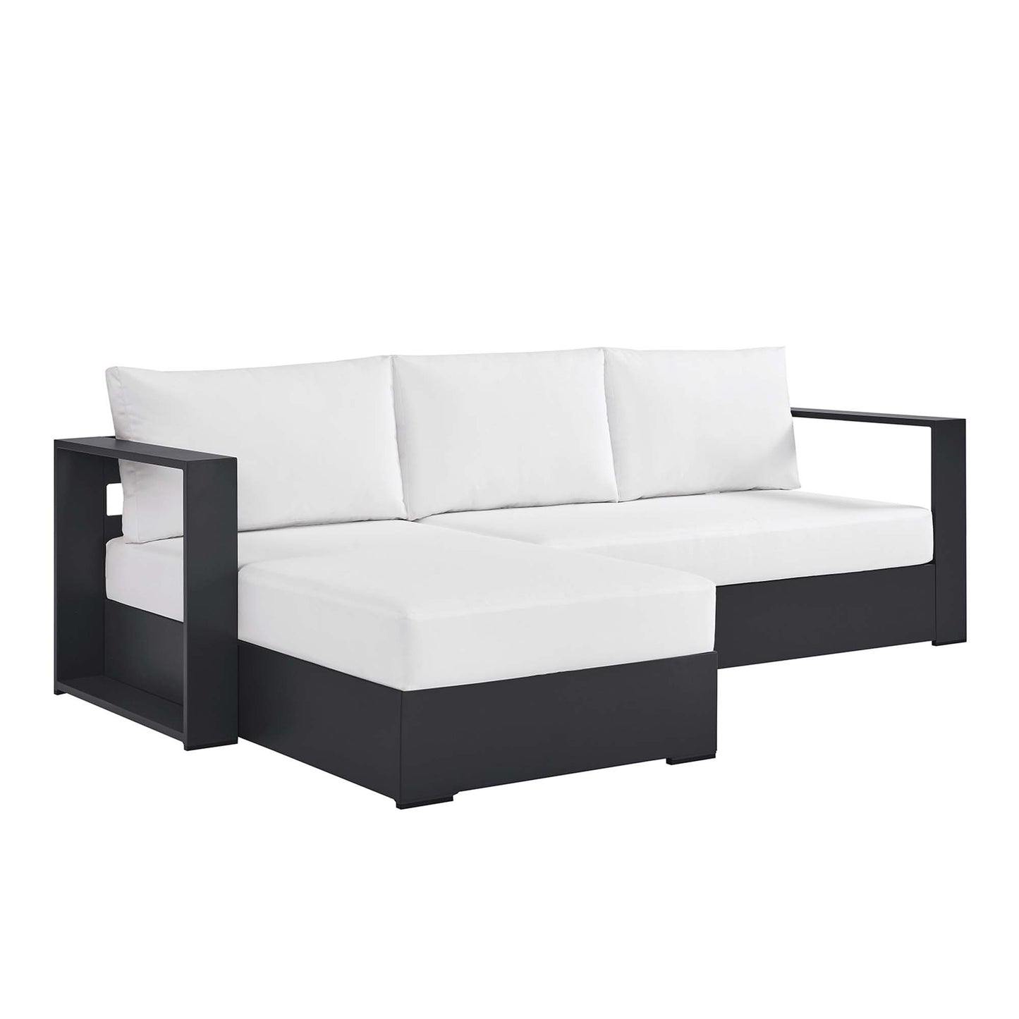 Tahoe 2-Piece Outdoor Patio Powder-Coated Aluminum Left-Facing Chaise Sectional Sofa Set by Furniture For America