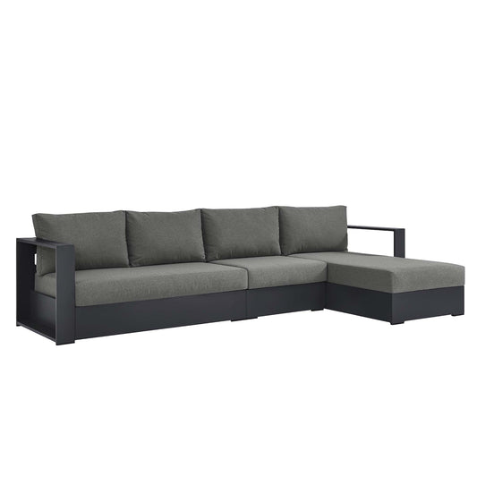 Tahoe 3-Piece Outdoor Patio Powder-Coated Aluminum Right-Facing Chaise Sectional Sofa Set by Furniture For America