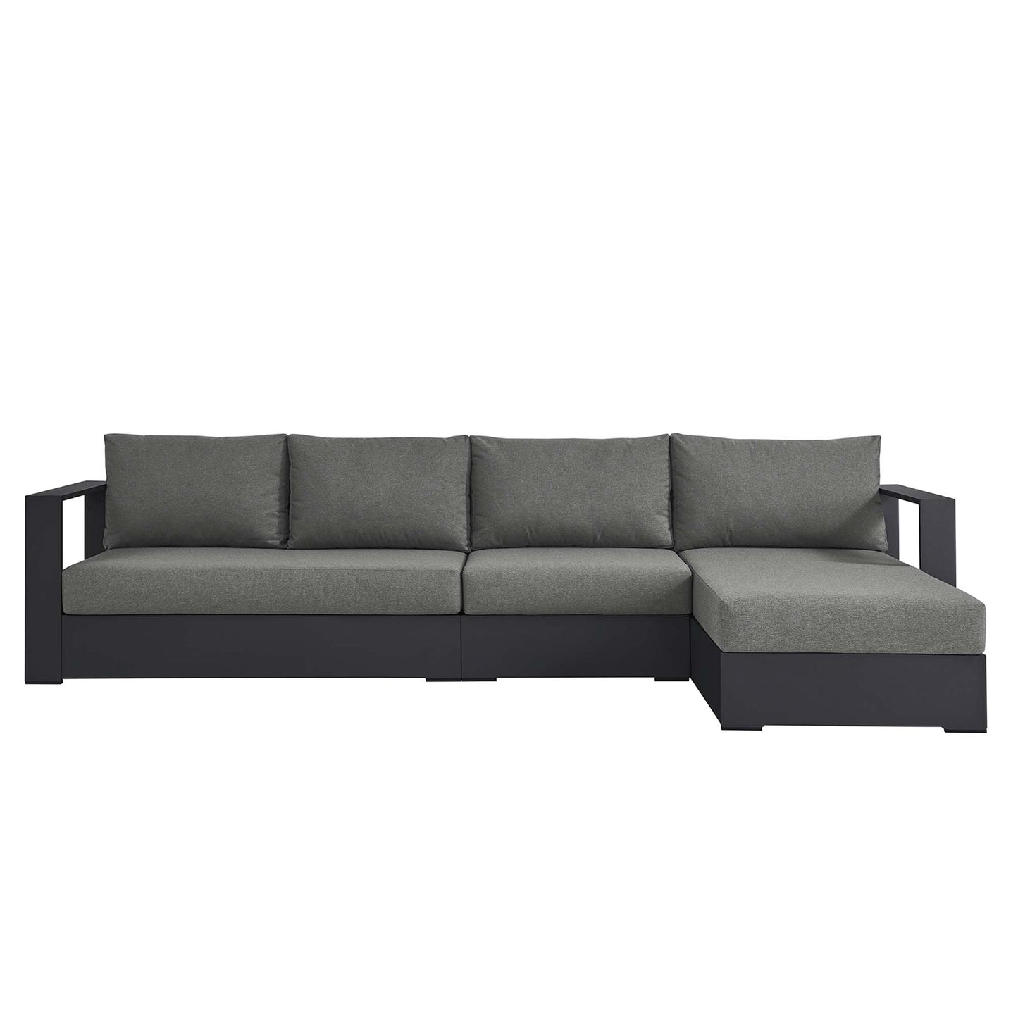 Tahoe 3-Piece Outdoor Patio Powder-Coated Aluminum Right-Facing Chaise Sectional Sofa Set by Furniture For America
