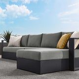 Aspen 3-Piece Outdoor Patio Powder-Coated Aluminum Right-Facing Chaise Sectional Sofa Set in Gray Charcoal