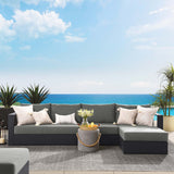 Aspen 3-Piece Outdoor Patio Powder-Coated Aluminum Right-Facing Chaise Sectional Sofa Set in Gray Charcoal