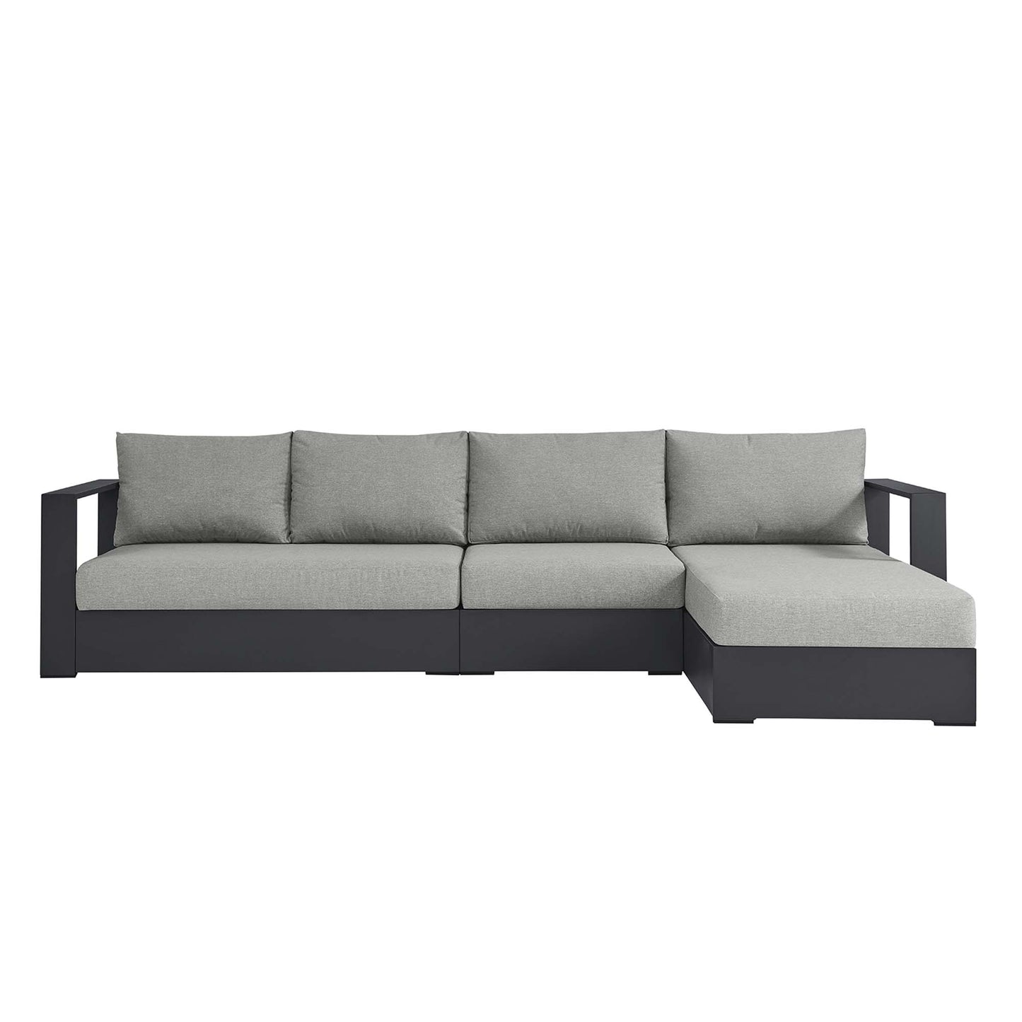 Tahoe 3-Piece Outdoor Patio Powder-Coated Aluminum Right-Facing Chaise Sectional Sofa Set by Furniture For America