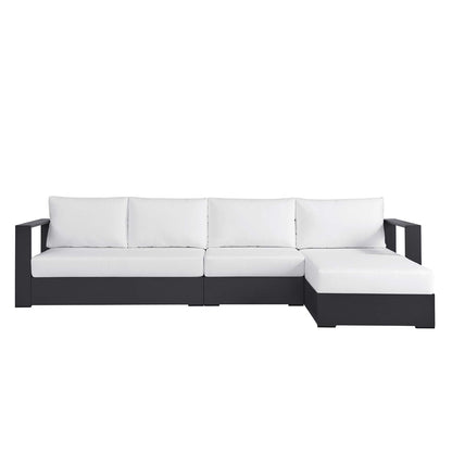 Tahoe 3-Piece Outdoor Patio Powder-Coated Aluminum Right-Facing Chaise Sectional Sofa Set by Furniture For America