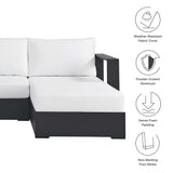 Aspen 3-Piece Outdoor Patio Powder-Coated Aluminum Right-Facing Chaise Sectional Sofa Set in Gray White