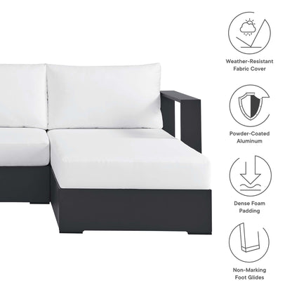 Tahoe 3-Piece Outdoor Patio Powder-Coated Aluminum Right-Facing Chaise Sectional Sofa Set by Furniture For America