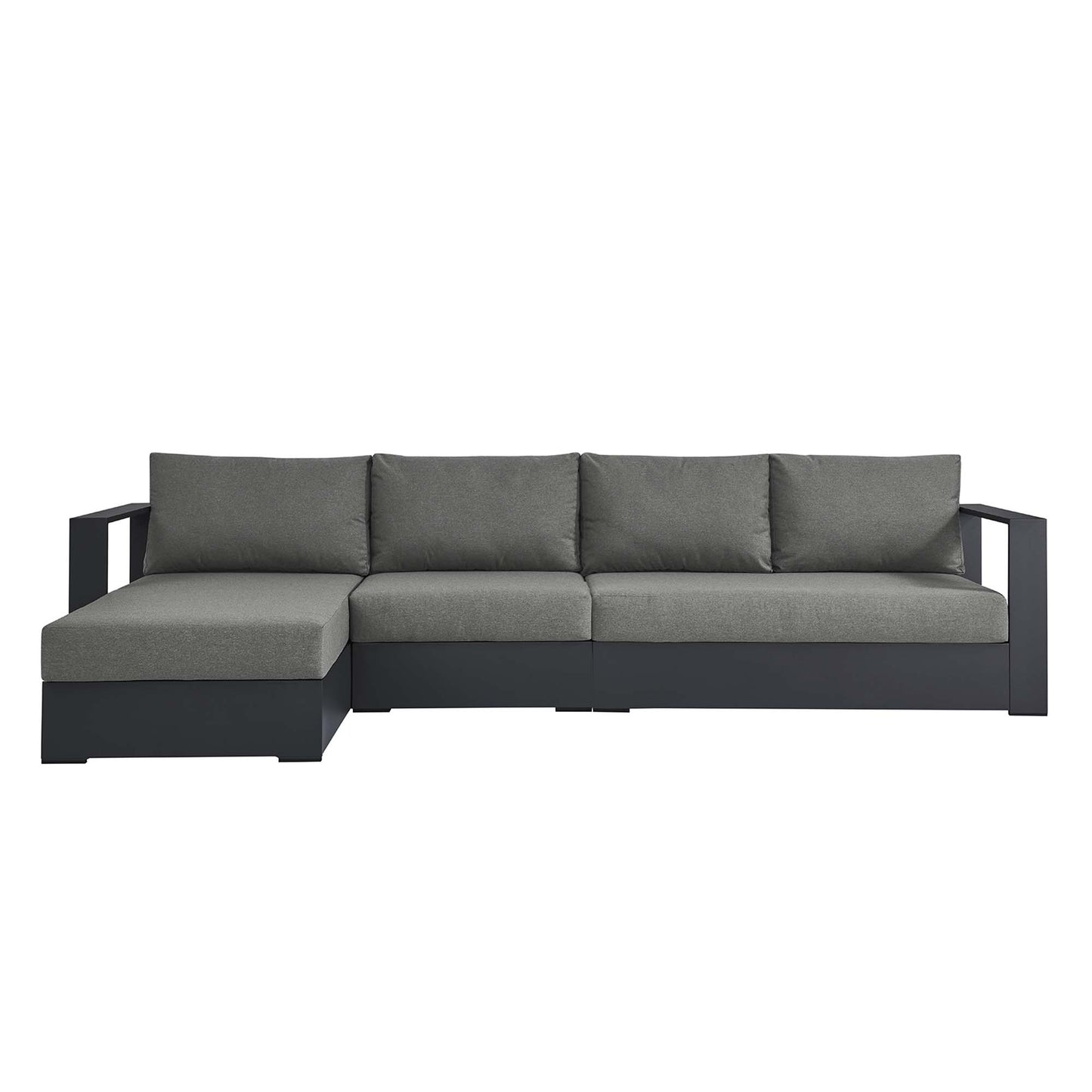 Tahoe 3-Piece Outdoor Patio Powder-Coated Aluminum Left-Facing Chaise Sectional Sofa Set by Furniture For America