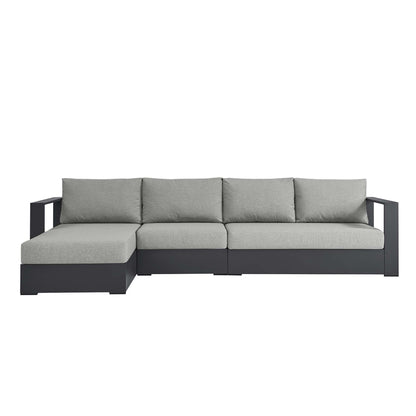Tahoe 3-Piece Outdoor Patio Powder-Coated Aluminum Left-Facing Chaise Sectional Sofa Set by Furniture For America