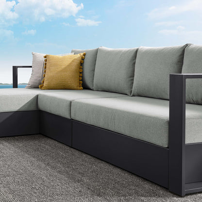 Tahoe 3-Piece Outdoor Patio Powder-Coated Aluminum Left-Facing Chaise Sectional Sofa Set by Furniture For America