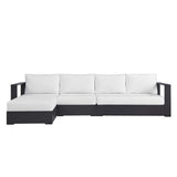 Aspen 3-Piece Outdoor Patio Powder-Coated Aluminum Left-Facing Chaise Sectional Sofa Set in Gray White