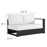 Aspen 3-Piece Outdoor Patio Powder-Coated Aluminum Left-Facing Chaise Sectional Sofa Set in Gray White