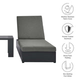 Aspen 3-Piece Outdoor Patio Powder-Coated Aluminum Chaise Lounge Set in Gray Charcoal