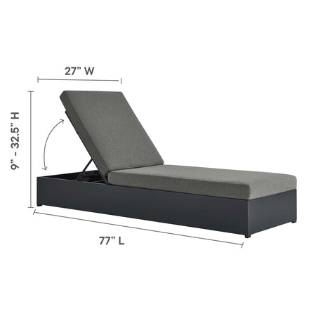 Tahoe 3-Piece Outdoor Patio Powder-Coated Aluminum Chaise Lounge Set in Gray Charcoal