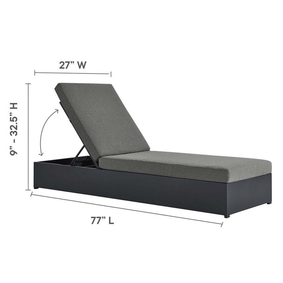 Aspen 3-Piece Outdoor Patio Powder-Coated Aluminum Chaise Lounge Set in Gray Charcoal