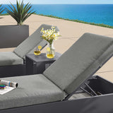 Aspen 3-Piece Outdoor Patio Powder-Coated Aluminum Chaise Lounge Set in Gray Charcoal