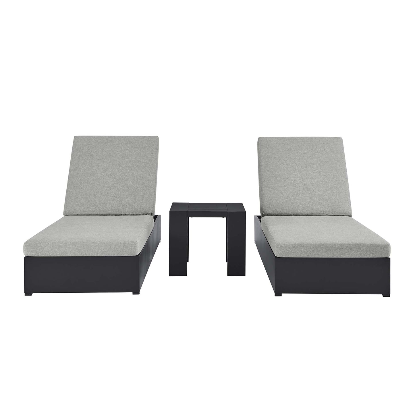 Tahoe 3-Piece Outdoor Patio Powder-Coated Aluminum Chaise Lounge Set by Furniture For America