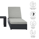 Aspen 3-Piece Outdoor Patio Powder-Coated Aluminum Chaise Lounge Set in Gray Gray