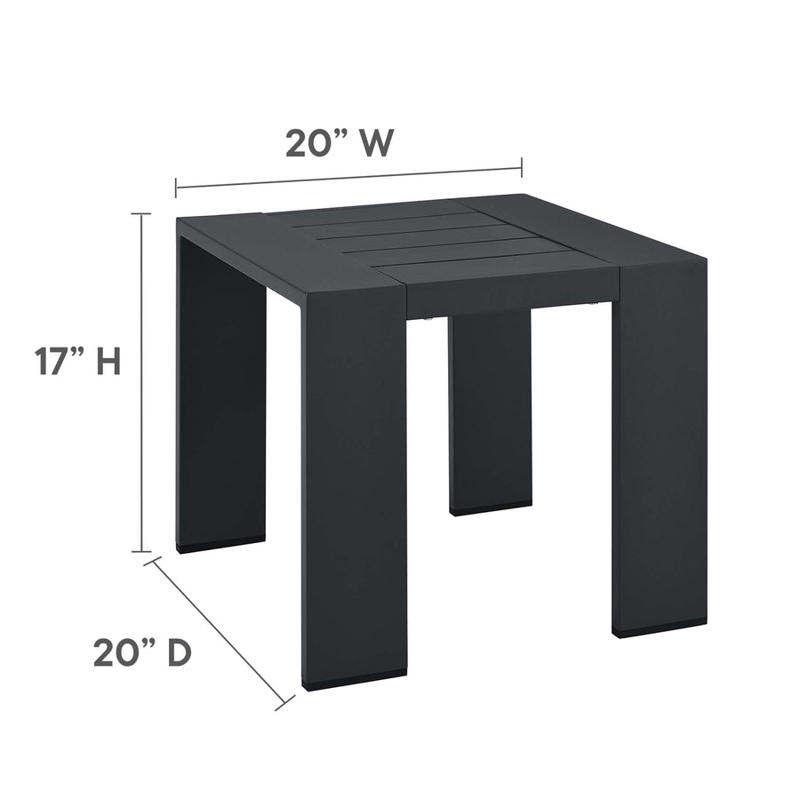 Aspen 3-Piece Outdoor Patio Powder-Coated Aluminum Chaise Lounge Set in Gray Gray