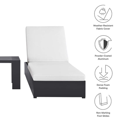 Tahoe 3-Piece Outdoor Patio Powder-Coated Aluminum Chaise Lounge Set by Furniture For America