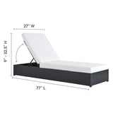 Aspen 3-Piece Outdoor Patio Powder-Coated Aluminum Chaise Lounge Set in Gray White