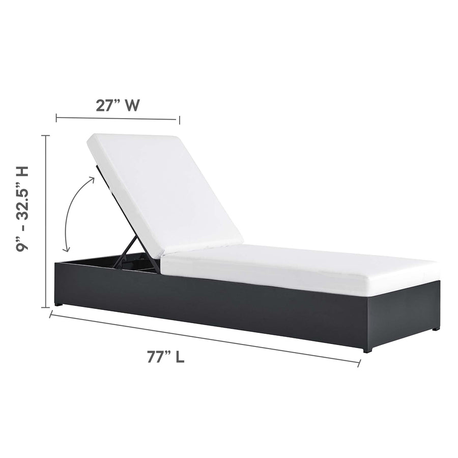 Aspen 3-Piece Outdoor Patio Powder-Coated Aluminum Chaise Lounge Set in Gray White