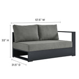 Aspen 5-Piece Outdoor Patio Powder-Coated Aluminum Sectional Sofa Set in Gray Charcoal