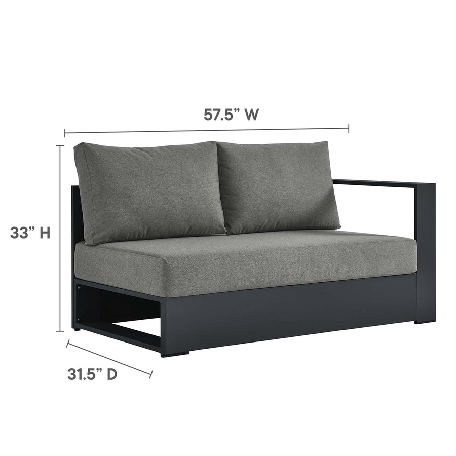 Aspen 5-Piece Outdoor Patio Powder-Coated Aluminum Sectional Sofa Set in Gray Charcoal