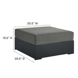 Aspen 5-Piece Outdoor Patio Powder-Coated Aluminum Sectional Sofa Set in Gray Charcoal