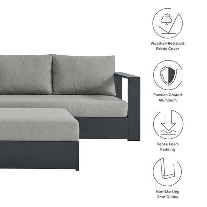 Tahoe 5-Piece Outdoor Patio Powder-Coated Aluminum Sectional Sofa Set by Furniture For America
