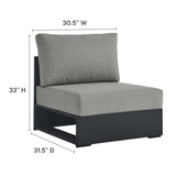 Aspen 5-Piece Outdoor Patio Powder-Coated Aluminum Sectional Sofa Set in Gray Gray