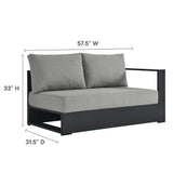 Aspen 5-Piece Outdoor Patio Powder-Coated Aluminum Sectional Sofa Set in Gray Gray