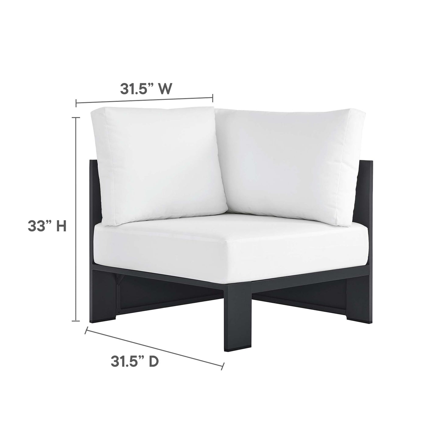 Tahoe 5-Piece Outdoor Patio Powder-Coated Aluminum Sectional Sofa Set by Furniture For America