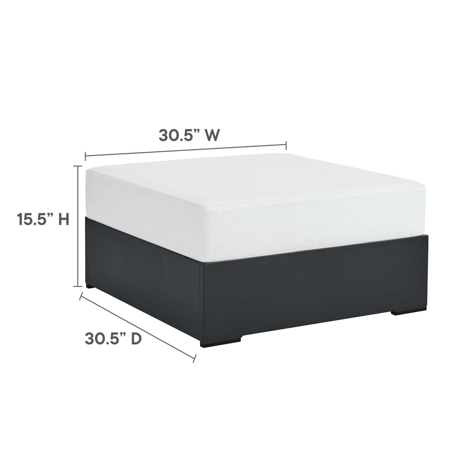 Aspen 5-Piece Outdoor Patio Powder-Coated Aluminum Sectional Sofa Set in Gray White