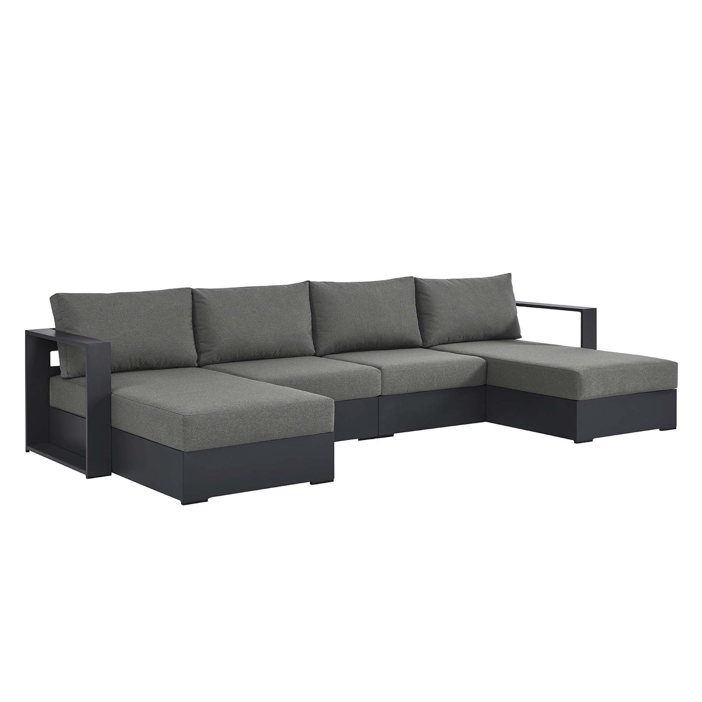 Tahoe 4-Piece Outdoor Patio Powder-Coated Aluminum Sectional Sofa Set by Furniture For America