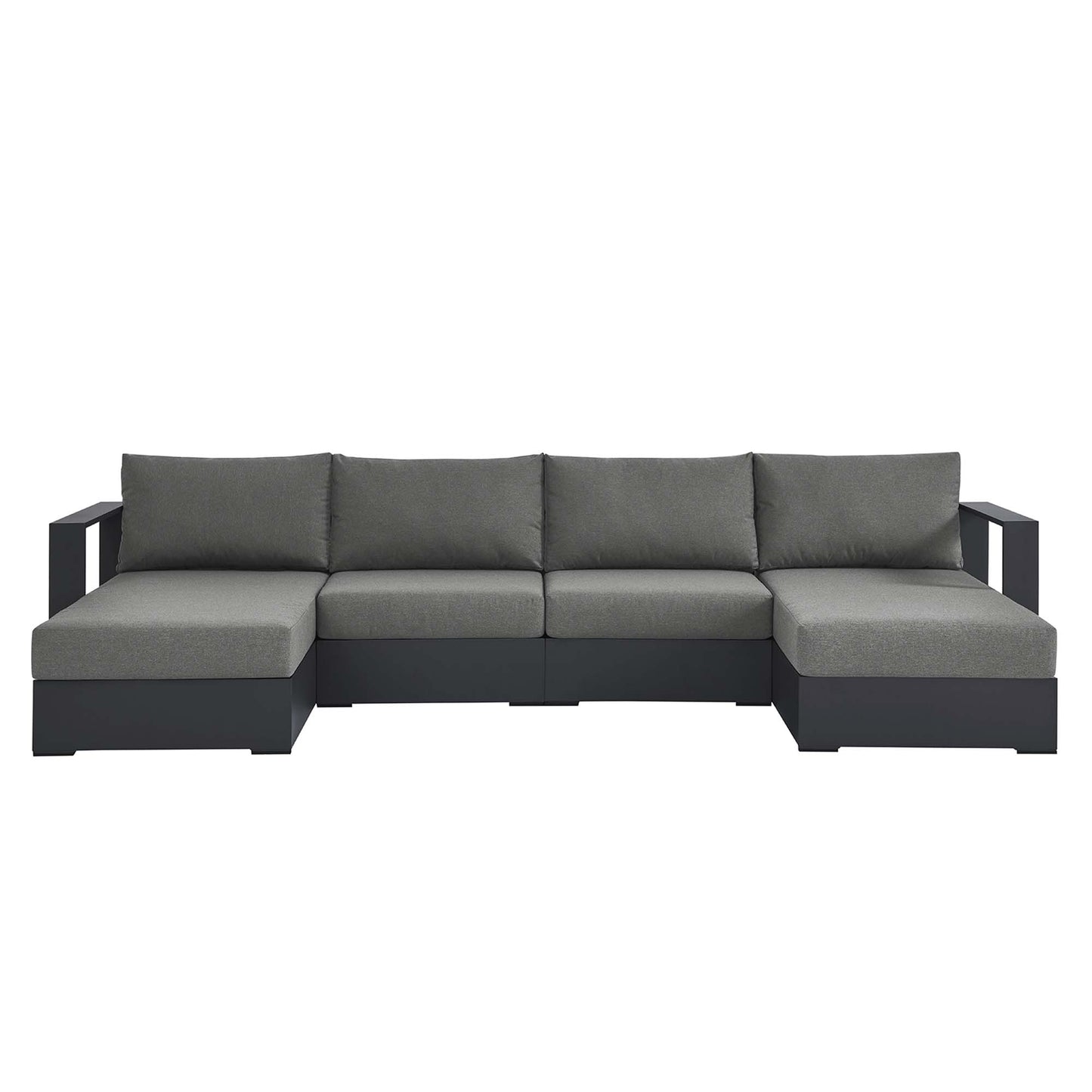 Tahoe 4-Piece Outdoor Patio Powder-Coated Aluminum Sectional Sofa Set by Furniture For America