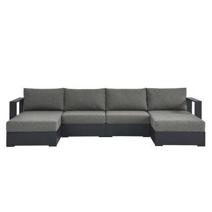 Tahoe 4-Piece Outdoor Patio Powder-Coated Aluminum Sectional Sofa Set by Furniture For America