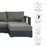 Aspen 4-Piece Outdoor Patio Powder-Coated Aluminum Sectional Sofa Set in Gray Charcoal