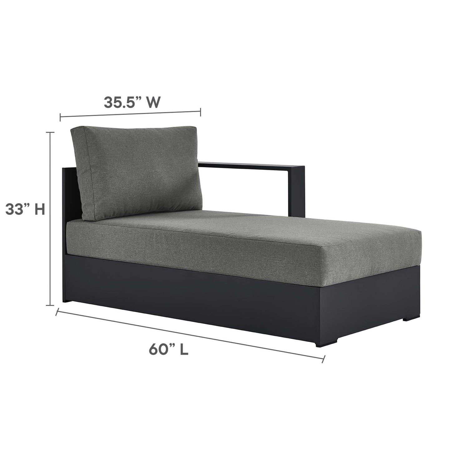 Tahoe 4-Piece Outdoor Patio Powder-Coated Aluminum Sectional Sofa Set by Furniture For America